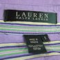 LAUREN Ralph Lauren Purple and Green Striped 100% Cotton Dress Career Shirt sz s