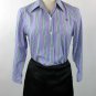 LAUREN Ralph Lauren Purple and Green Striped 100% Cotton Dress Career Shirt sz s