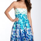NWT Calvin Klein Sz 10 Blue Green White Strapless Floral Dress from Nordstrom