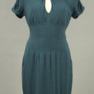 Catherine Malandrino Dress Teal Cap Sleeve Stretch Angora Blend Keyhole Top Sz S