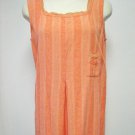 April Cornell Dress S Peach Strip Flac Linen Chiffon Tank Shift Maxi vintage