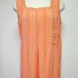 April Cornell Dress S Peach Strip Flac Linen Chiffon Tank Shift Maxi vintage