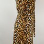 NWT Norma Kamali Sz XS Brown Black Leopard Sweetheart Wrap Dress