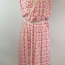 April Cornell Dress Sz Med Peach and Red Rose Wrap Dress