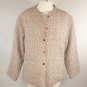 April Cornell Jacket Tan & Maroon Quilted Floral w/ Mandarian Collar Sz Small