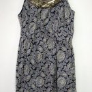 Ann Taylor Petites Dress 0p Blue Rushti Pattern Cotton Sheath Embellished Dress