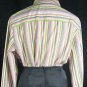 Foxcroft Wrinklefree Pink Kelly Green long Sleeve Cotton blend Button down sz 14