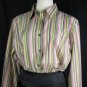 Foxcroft Wrinklefree Pink Kelly Green long Sleeve Cotton blend Button down sz 14