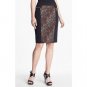 NWT Michael Kors Skirt Sz 0 Black Leopard Colorblock Pencil Skirt