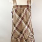 Billabong Sz Large Plaid Brown Dark Red Slouch Front Pocket Dress for Fall