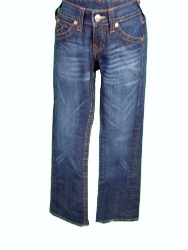 True Religion Becky 32x31 Stretch Low RIse Dark/Medium Blue Summer Jeans Sz 27