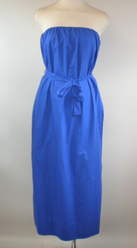J Crew Sz XXS Brilliant Blue Strapless Maxi Dress with Belt NWOT