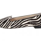 NWB Michael Kors Sz 7 Med 'Ailee' Black and White Calf Hair Leather Flats