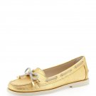 NWB Michael Kors Sz 8 Gold Metallic Leather 'Blair' Driving Moccasin Boat Shoes