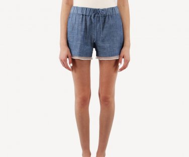 Elizabeth and James Sz XS Blue Jake Drawstring Chambray Shorts NWT