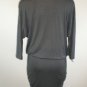 NWOT Alice + Olivia Charcoal Gray Drape Neck Bottom Ruched Blouson Dress