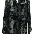 April Cornell for Cornell Trading Sz S Sheer Black Cut Velvet Muse Jacket NWT