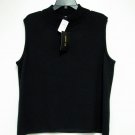 St. John Evening Sleeveless Mock Neck Black Santana Knit Tank Size XL MSRP $395