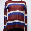 Joie Sweater Alpaka Burgandy White Violet Striped Sweater