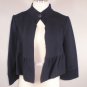 Diane Von Furstenberg Navy Blue 3/4 Sleeve Retro Cropped Flair Jacket Sz 12