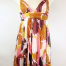 Milly of New York Sz 8 Pink Brown Gold Printed Silk Sheath NWT $480