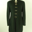 St John Skirt Suit Mandarian Style Forest Green Skirt Suit w/ Gold Hardware Sz 6