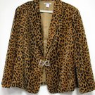 Peter Nygard Collection Animal Print Rhinestone Jacket Brown size 24