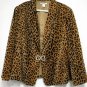 Peter Nygard Collection Animal Print Rhinestone Jacket Brown size 24