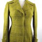 Ann Klein New York Soldier Blazer Jacket size 2p pea green gold boucle