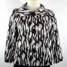 Vertigo Paris Cropped Jacket size small Retro Print Black White Pink 3/4 sleeve