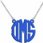Hand Made Custom Pink Monogram Initials Personalized Acrylic Necklace