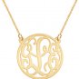 Monogram Necklace Hand Made Custom Monogram Initials Personalized K Party Gold Tone Jewelry