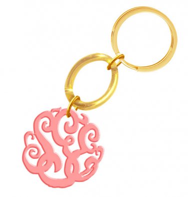 Monogram Keychain Gold tone