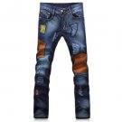 The new influx of men Slim low rise jeans patch the hole