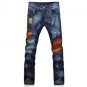 The new influx of men Slim low rise jeans patch the hole
