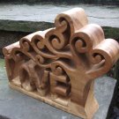 hand-carved natural wood wooden tree of life LOVE letters sign wedding