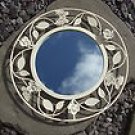 shabby chic butterfly & flower rose cream metal painted round WALL Mirror