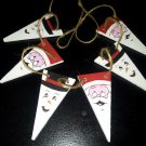 Handmade wooden bunting Santa Snowman