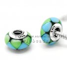 S925 Silver Core Captivating Green Murano Glass Beads Charms Fits European jewelry Bracelets ZS009