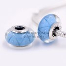 S925 Silver Blue Looking Murano Glass Beads Fits European Pan charms Bracelets ZS045
