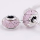 S925 Silver pink Looking Murano Glass Beads Fits European Pan charms Bracelets ZS047