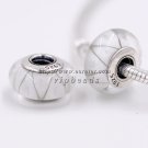S925 Silver white Looking Murano Glass Beads Fits European Pan charms Bracelets ZS047