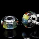 S925 Sterling silver Colorful Murano Glass Beads Charms Fits European jewelry Bracelets ZS064