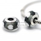S925 Silver White love flowers Murano Glass Beads Charms Fits European jewelry Bracelets ZS181
