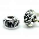 S925 Sterling Silver Black-brown Murano Glass Beads Charms Fits European jewelry Bracelets ZS268