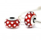 S925 Sterling Silver Minnie Point Murano Glass Beads Charms Fits European jewelry Bracelets ZS304