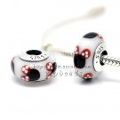 S925 Sterling Silver Minnie Murano Glass Beads Charms Fits European jewelry Bracelets ZS305