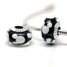 S925 Sterling Silver Mickey Murano Glass Beads Charms Fits European jewelry Bracelets ZS306