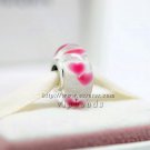 S925 Sterling Silver Double love Murano Glass Beads Charms Fits European jewelry Bracelets ZS320