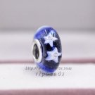 S925 Sterling Silver Five-pointed star Murano Glass Beads Charms Fits European jewelry Bracelets
